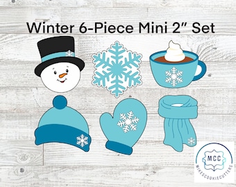 6-Piece 2” Mini Winter Theme Advent Calendar Cookie Cutters