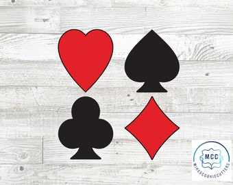 4 Piece Poker Playing Card Suits Casino Cookie Cutter Set