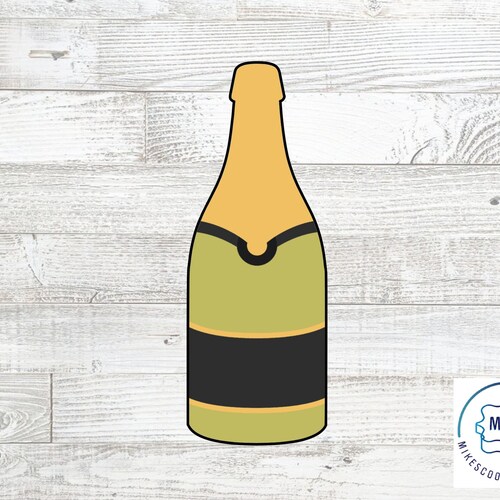 FAST SHIPPING Champagne Bottle With Bow Cutter Cookie Etsy