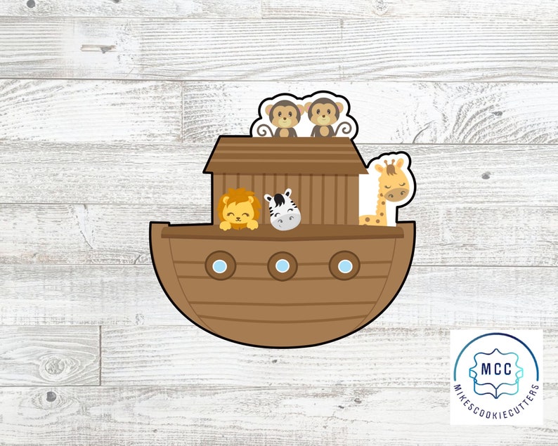 Noahs Ark With Animals Cookie Cutter Etsy