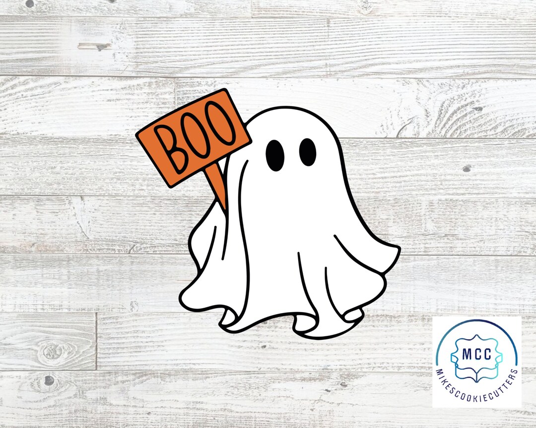 Ghost With Sign Cookie Cutter - Etsy