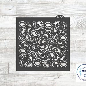 May include: Black and white paisley pattern cookie cutter. The cutter is designed for use with fondant, cookie dough, and other edible materials.  The cutter is made of durable plastic and is dishwasher safe.