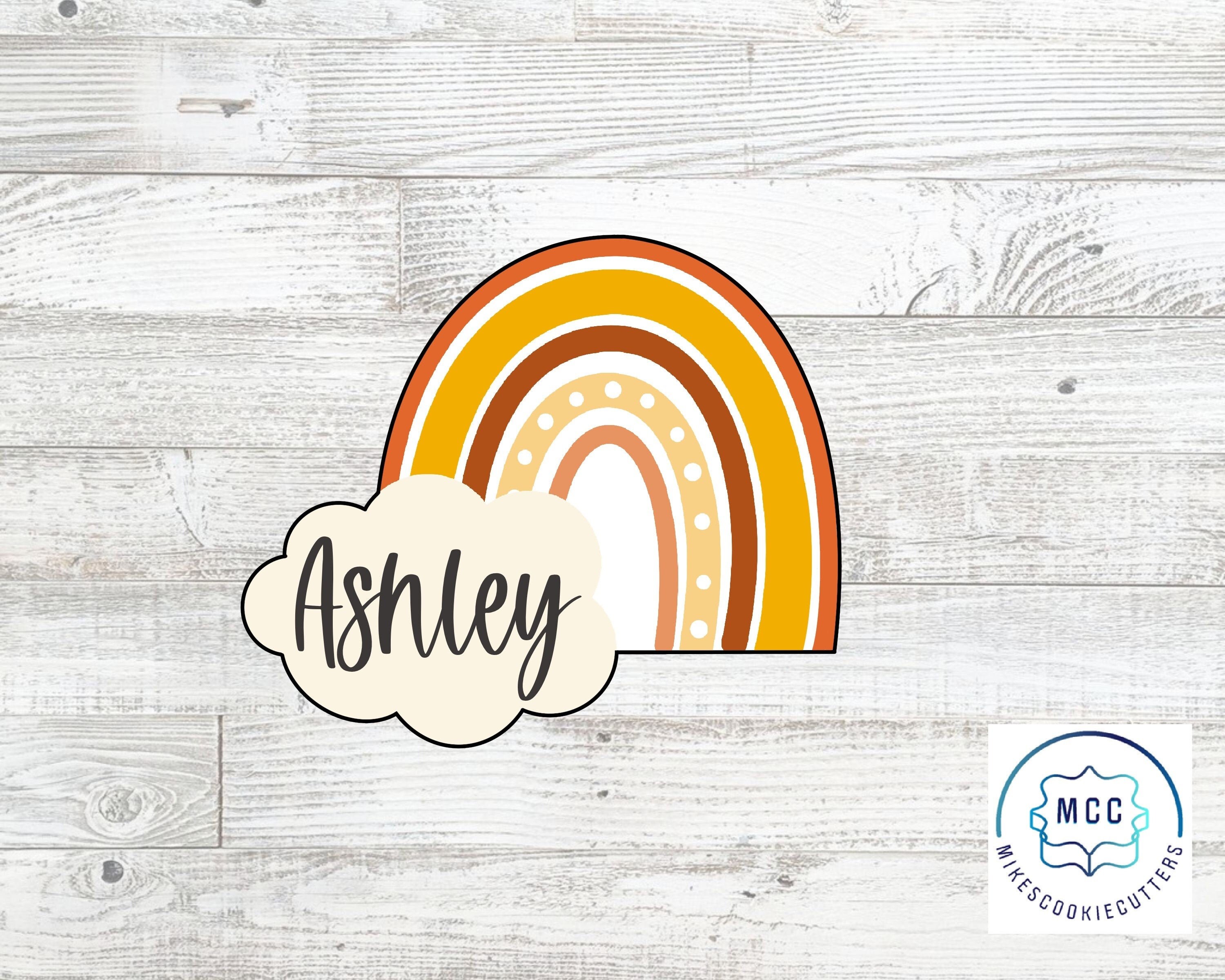 Boho Rainbow with Cloud Plaque Cookie Cutter