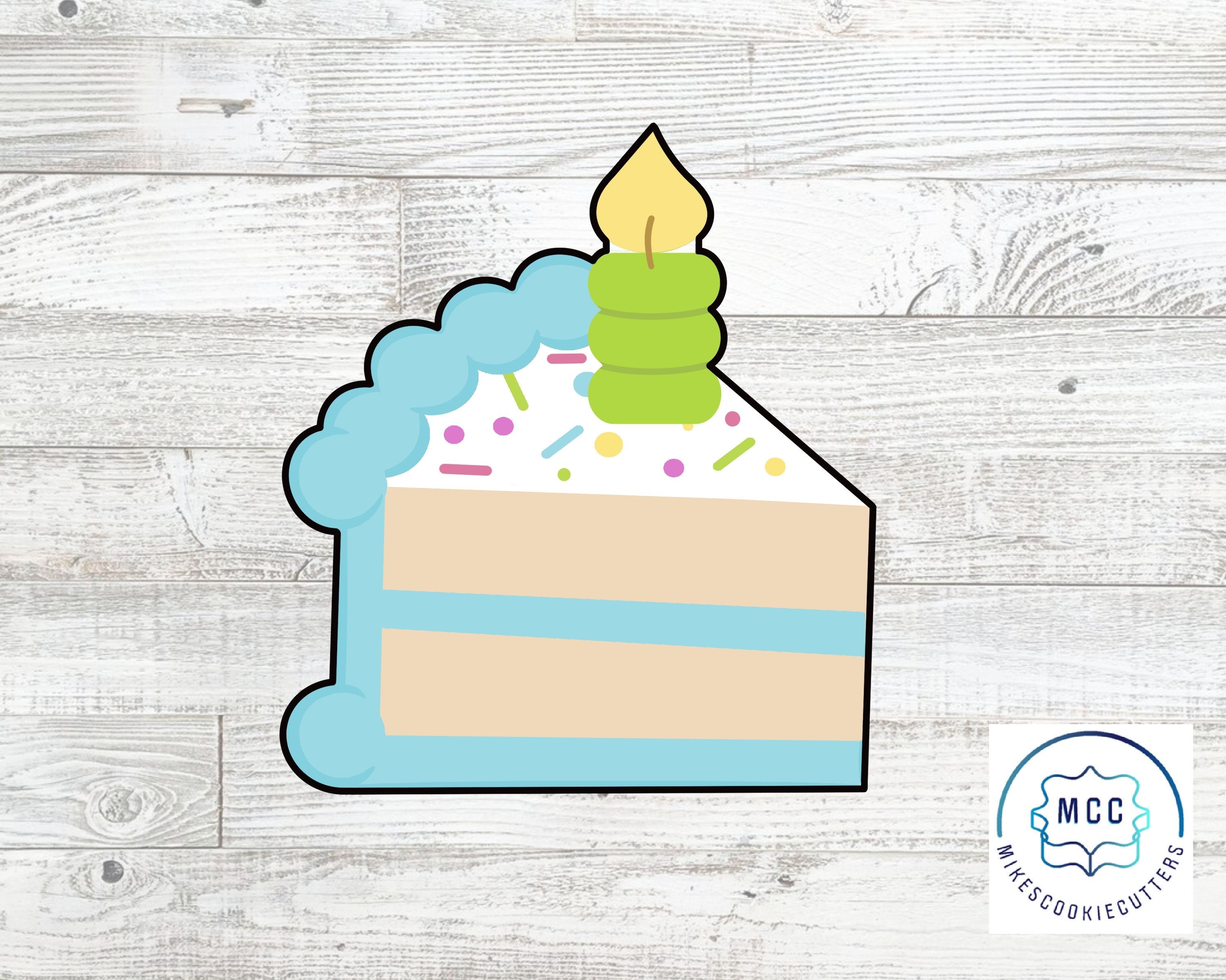 Birthday Cake Slice With Candle Cookie Cutter - Etsy Birthday Cake Slice With Candle Cookie Cutter - Etsy