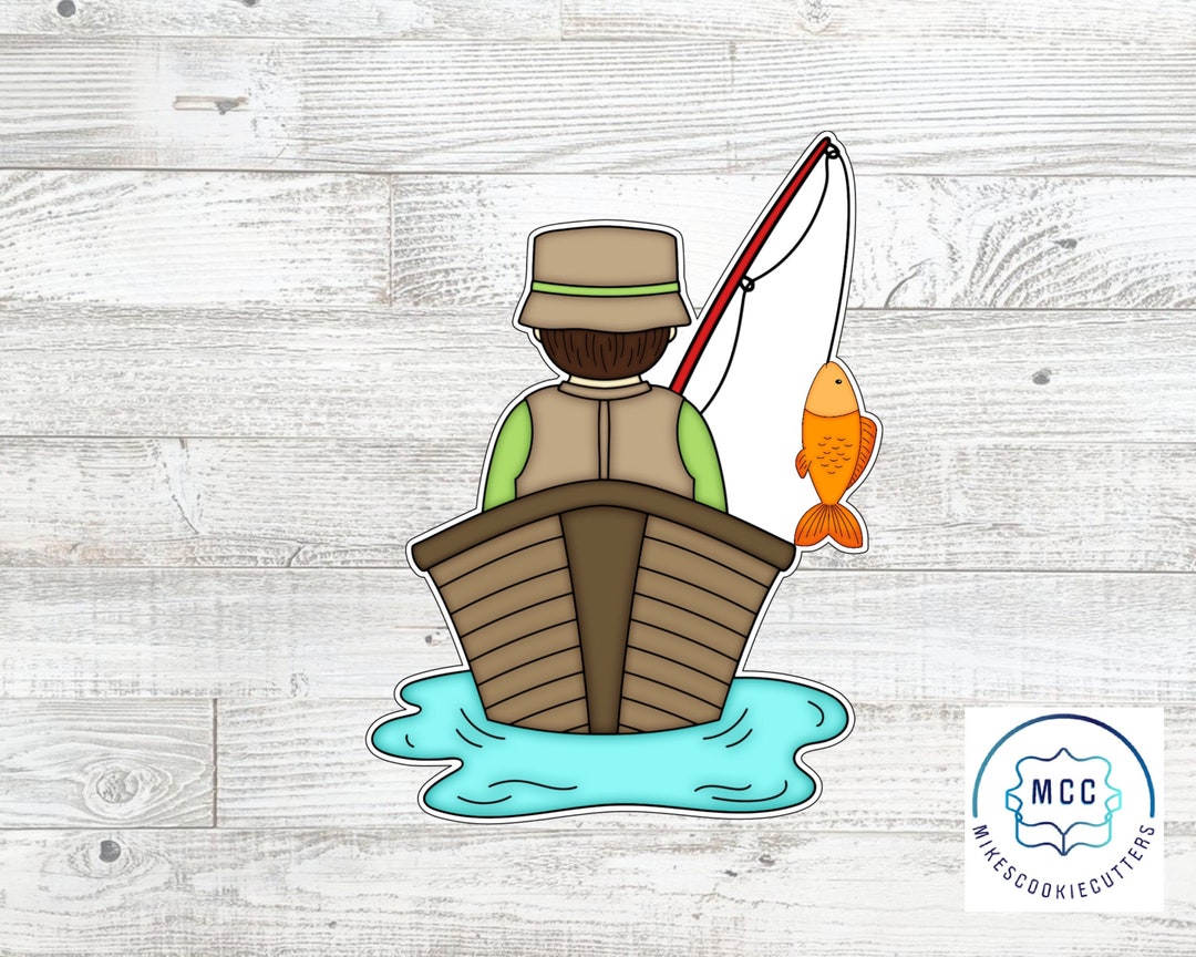 Fisherman in Boat Cookie Cutter Etsy