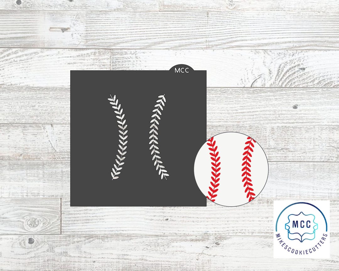Baseball Softball Stitches Stencil - Etsy