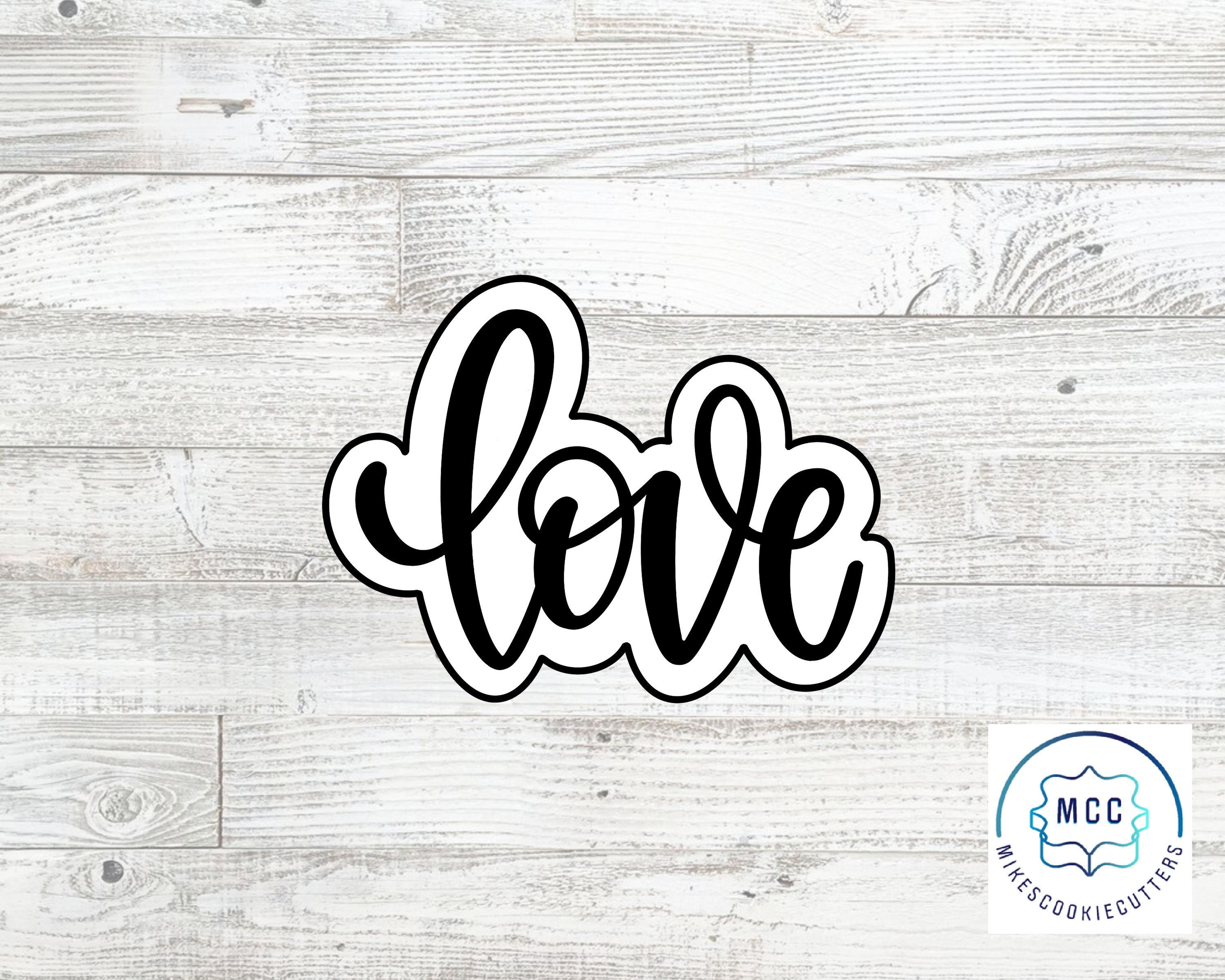 Love Plaque Cookie Cutter or Stencil
