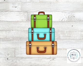 CC2C Travel Adventures Suitcase Triple Stack Cookie Cutter (CC2C201)-Coordinates With Cookie Classes To Cash Membership - Summer's Sweet Shoppe