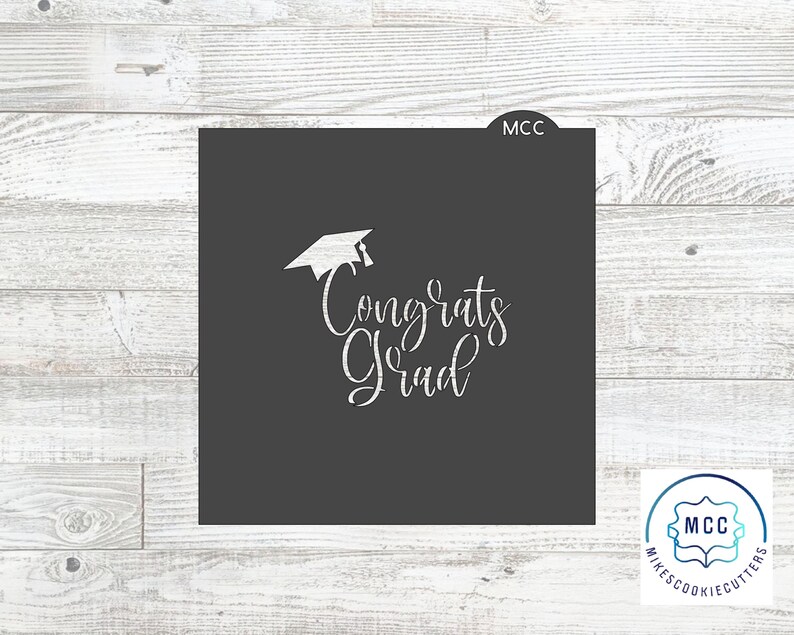 Congrats Grad Plaque 1 Cookie Cutter or Stencil - Etsy