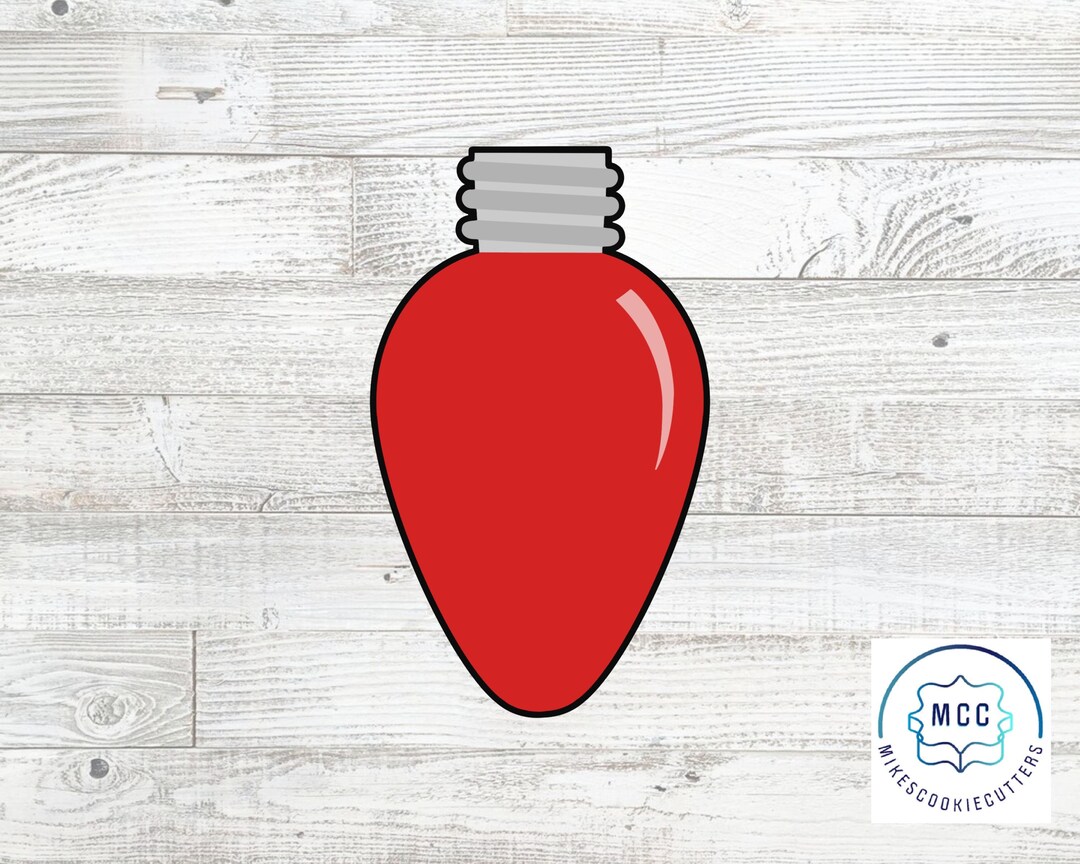 Christmas Light Bulb Cookie Cutter Etsy