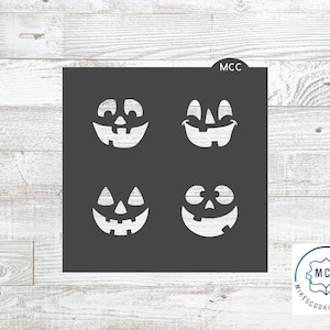 Mini Jack-O-Lantern Pumpkin Faces Stencil 2