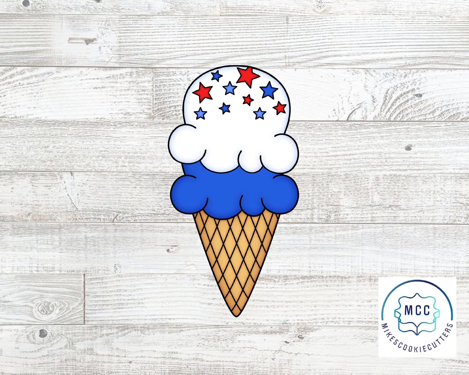 Ice Cream Cone Double Scoop Cookie Cutter Etsy