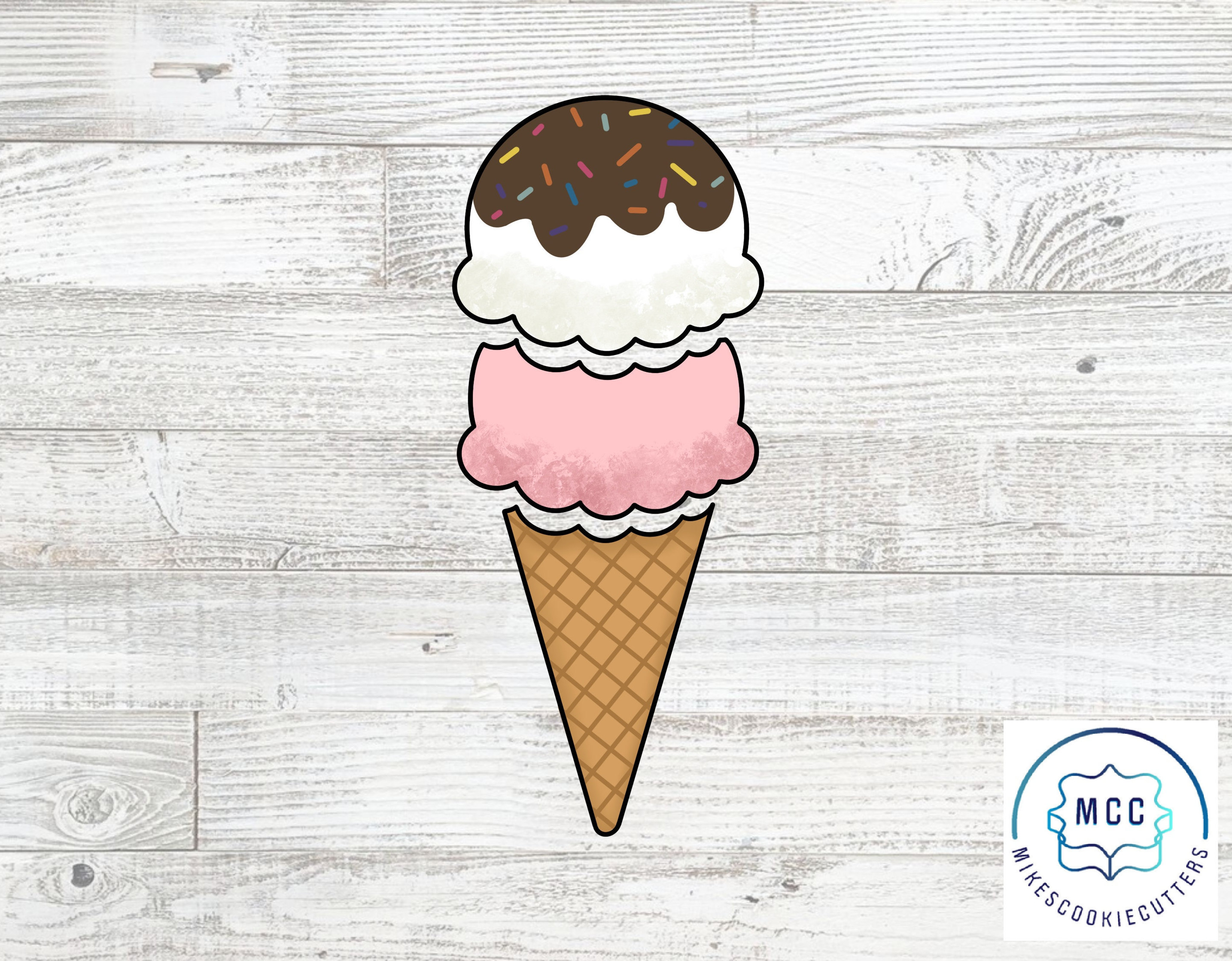 Cone Cutter FAST SHIPPING!! Summer Cookie Cutter Ice Cream Cutter,Craft Cutter. Ice Cream Cookie