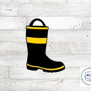 May include: Black and yellow firefighter boot cookie cutter.