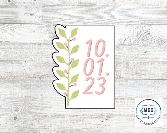 Rectangle Floral Leaf Branch Plaque Cookie Cutter