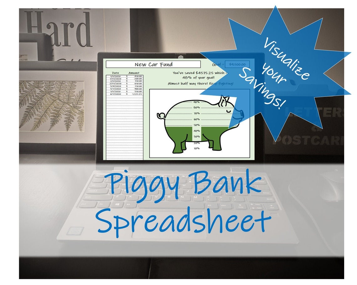 Piggy Bank Spreadsheet Savings Template Savings Tracker | Etsy