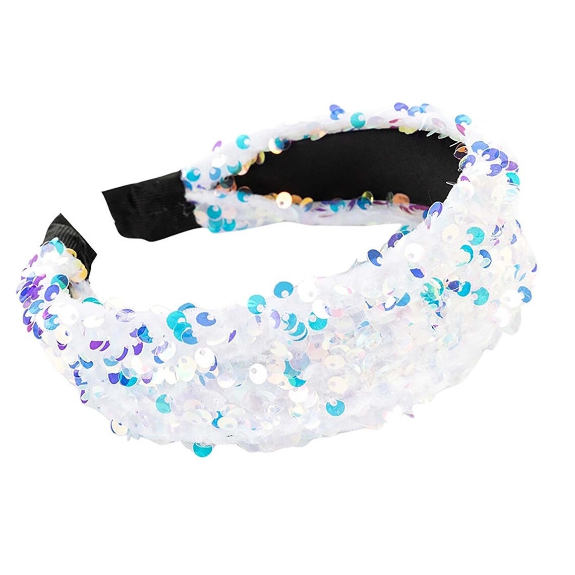Sequin Headband Turban Headband Blue Sequins Rainbow Sequin Etsy