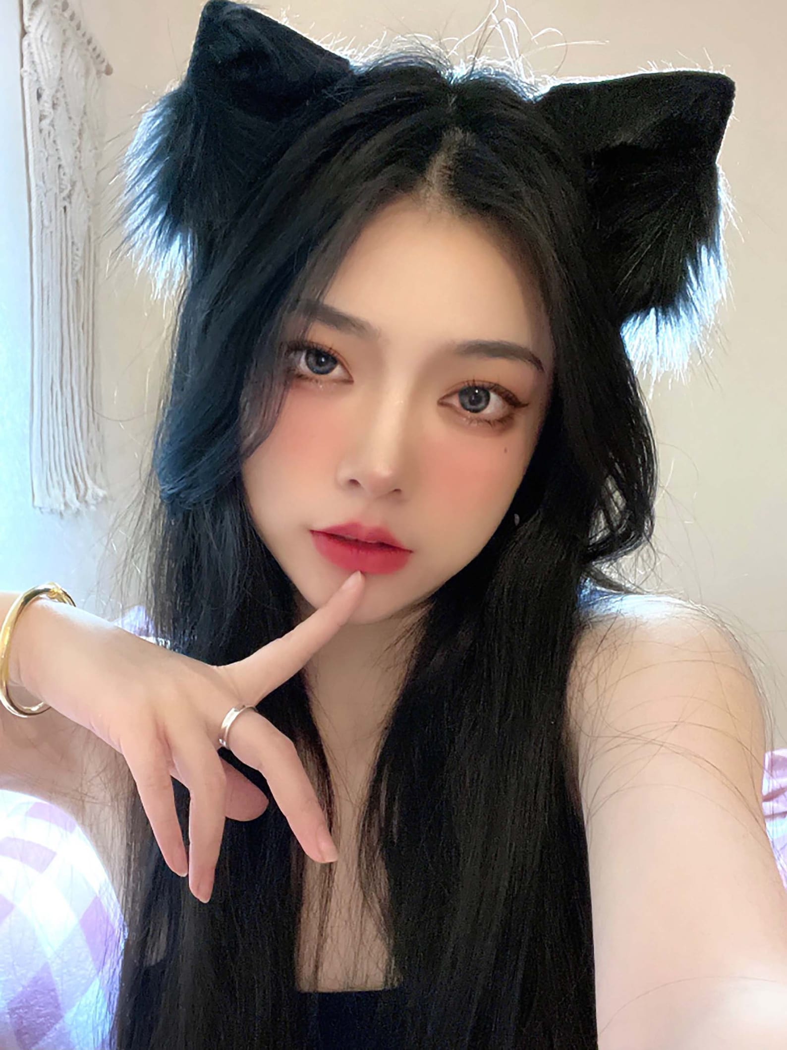 cat ears cosplay Black Free big tit suck movie