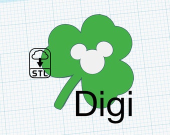 Shamrock Shelf Sitter with Mouse STL Download for 3D Printing