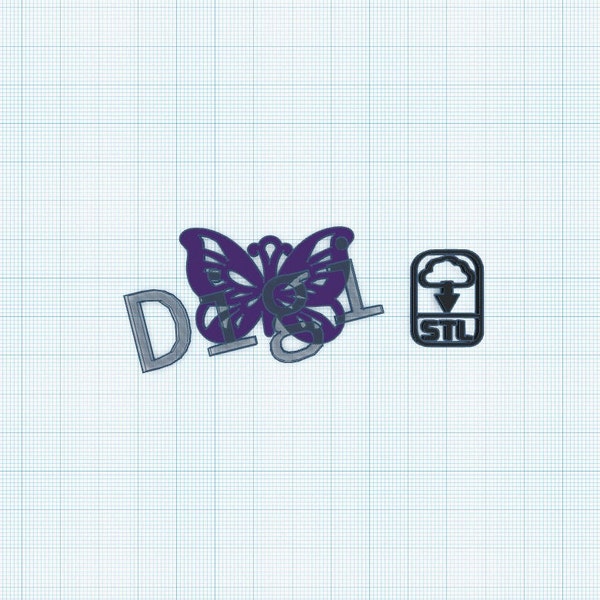 Butterfly Pendant, Keychain STL Download for 3D Printing