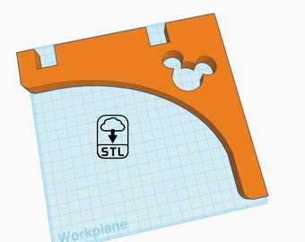 Hidden Mouse Filament Shelf Bracket STL Download for 3D Printing