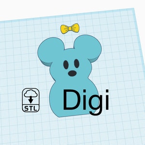 Boy Mouse Shelf Sitter with Bowtie STL Download for 3D Printing