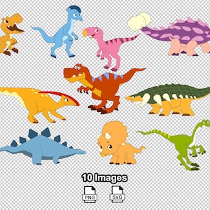 PinkFong Dino World Dinosaurs Set #1 (png, svg) 10 Images *Digital Download*