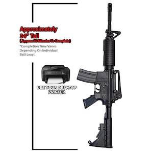 Corte de rifle DIY em tamanho real M4 / AR-15 *Download digital *