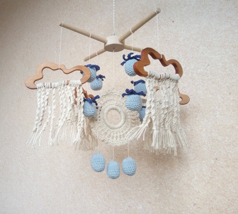 Macrame baby mobile Boho nursery mobile Etsy