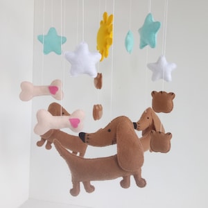 Dachshund  mobile, Dog baby mobile