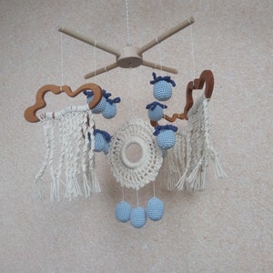 Macrame baby mobiel, Boho kinderkamer mobiel