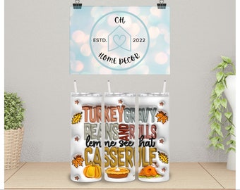 Puffy Bubble Pumpkin Spice Kinda Girl Tumbler with Straw, 20 oz Skinny Straight Tumbler, Sublimated Tumbler, Inflated Pumpkin Spice Tumbler
