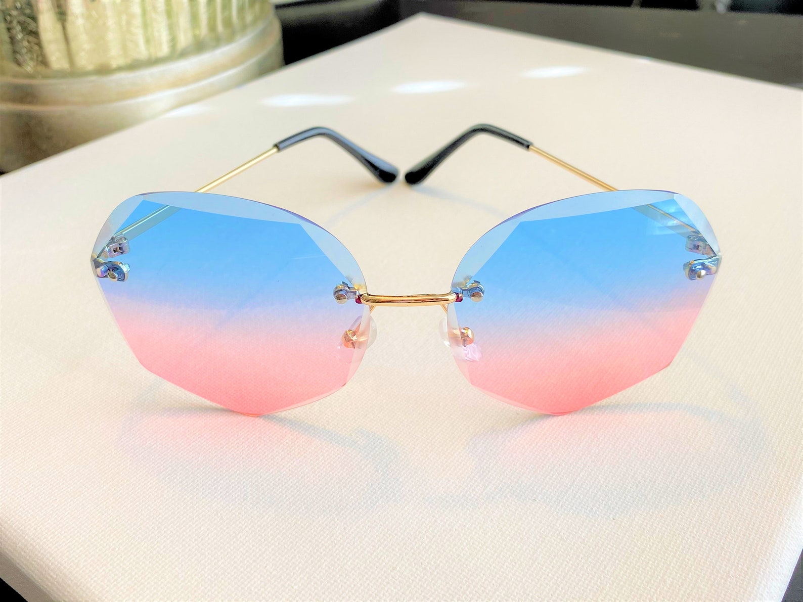 Hippie Boho Sunglasses Blue Ombre Sunglasses Pink Sunglasses - Etsy