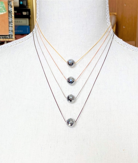 Terahertz Crystal Floating Bead Necklace EMF Protection Natural