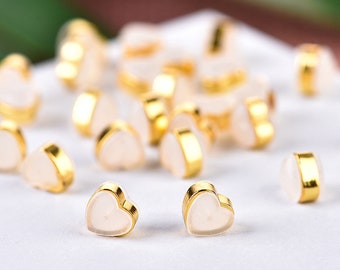 20 Replacement Earring Push Backs - Heart Shaped Silicone Earring Backs in Gold Silver or Rose - SET of 20 (10 pairs) - Stud Earring Closure