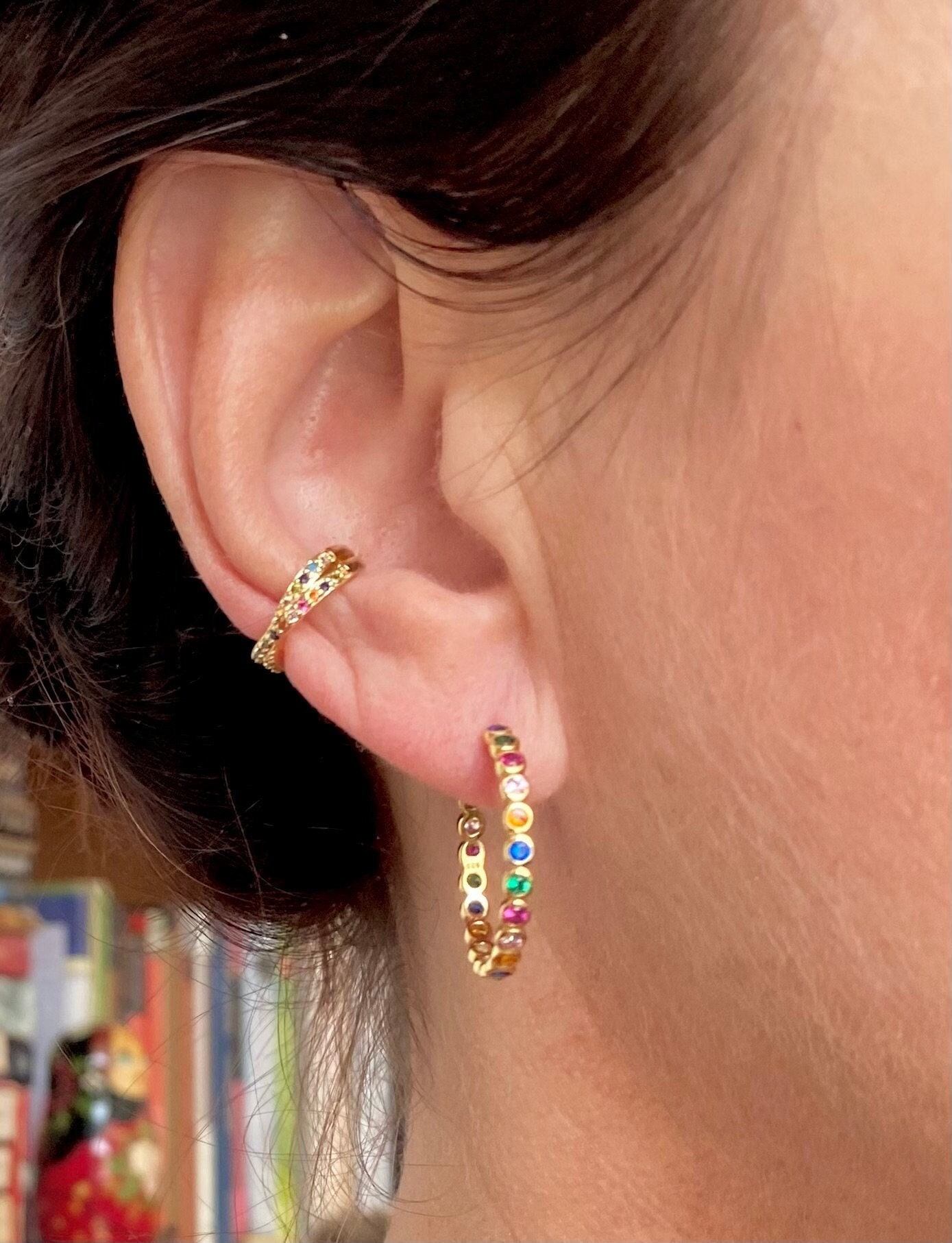 Screw in Titanium Rainbow Star Earrings, Hypoallergenic Children's