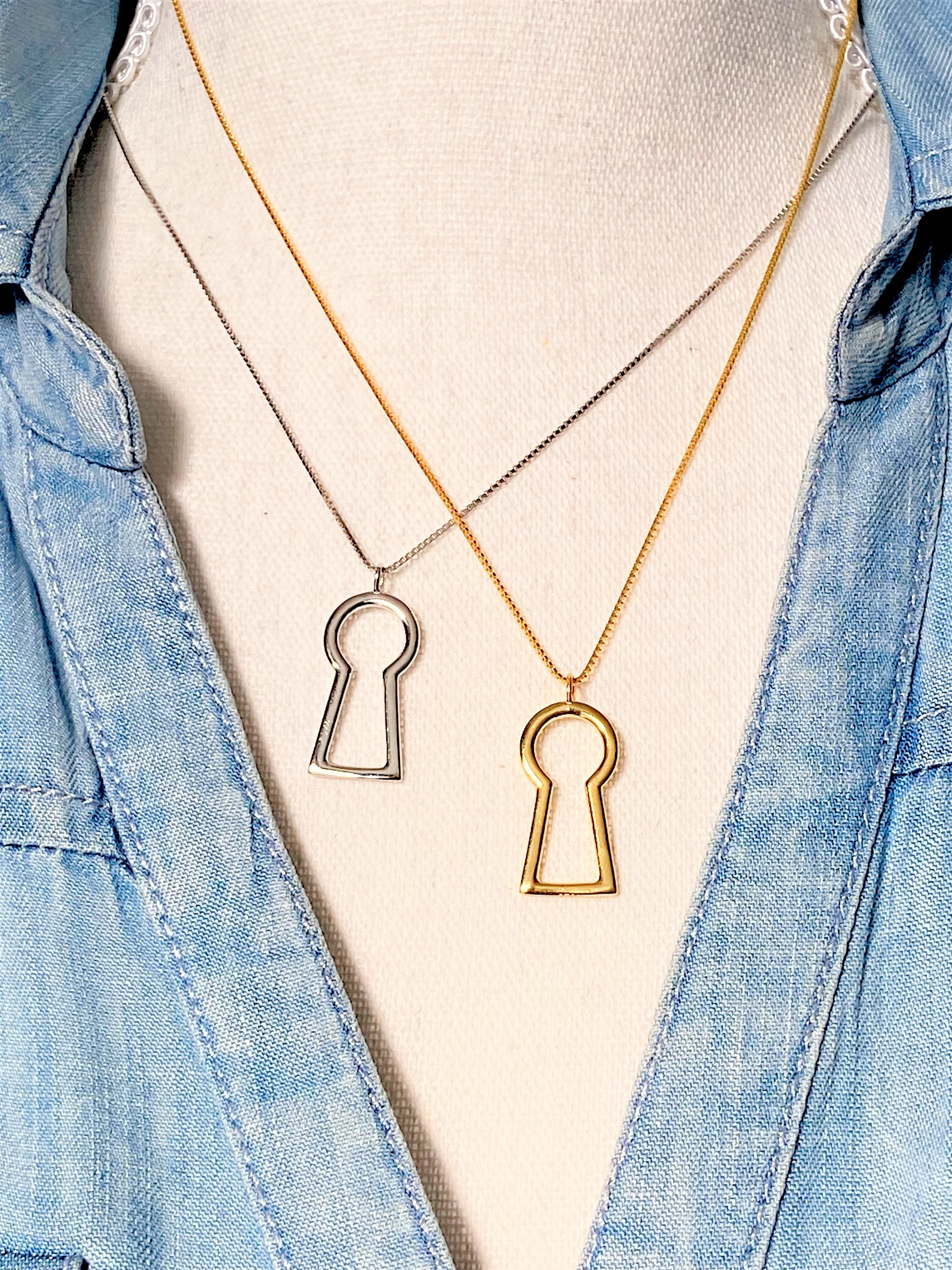 Gold Key Necklace Small Key Necklace Cute Necklaces Pretty 