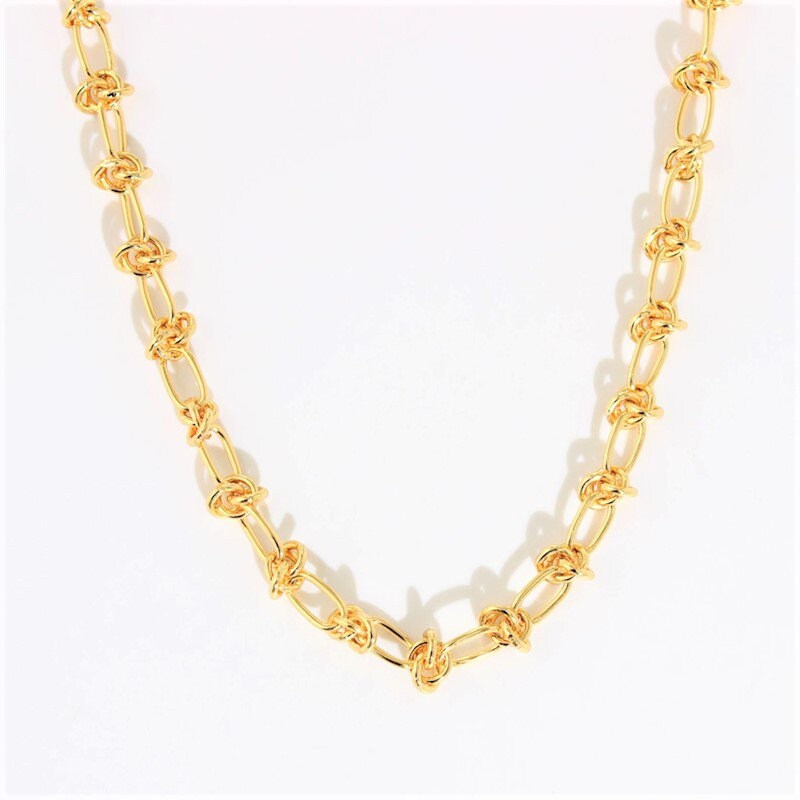 Gold Love Knot Chain Necklace or Bracelet Edgy Trendy Cool Etsy