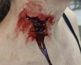 Silicone Prosthetic SFX Wound #52 (big laceration) | Latex-free | For movies, TV, photoshootings, Halloween and more ... | Beginner friendly