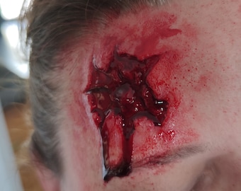 Silicone Prosthetic SFX Wound #35 (laceration wound2) | Latex-free |For movies, TV, photoshootings, Halloween and more ...|Beginner friendly