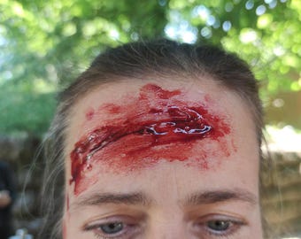 Silicone Prosthetic SFX Wound #40 (small laceration) | Latex-free |For movies, TV, photoshootings, Halloween and more ... |Beginner friendly