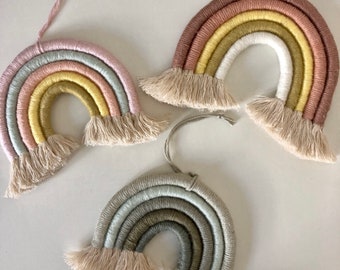 Rainbow macrame (5 sheets) for children, wall hanging, decoration, etc. *homemade*