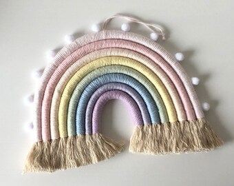 Regenbogen Makramee (8 Bögen) für Kinder, Wandbehang, Deko, etc. *selbstgemacht*