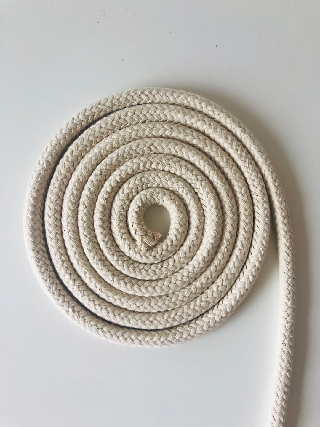 JANJOSN Geflochtenes Baumwollseil – 15,2 M Lang, 1,27 Cm Durchmesser, Naturfarben, Für Wäscheleine, DIY & Mehr