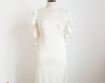 Brautkleid aus Satin, 30er Jahre, True Vintage