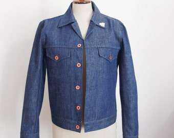 Veste en denim, années 70, neuve, vrai vintage, état absolument neuf