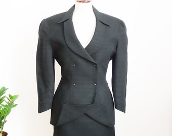 Thierry Mugler 3-piece suit, 90s, corsage, jacket and skirt combination, true vintage