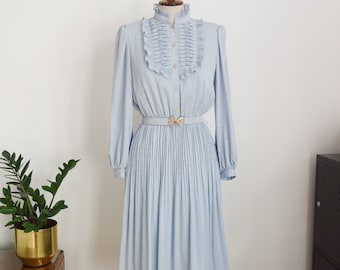 Romantic dress with ruffles, 80s