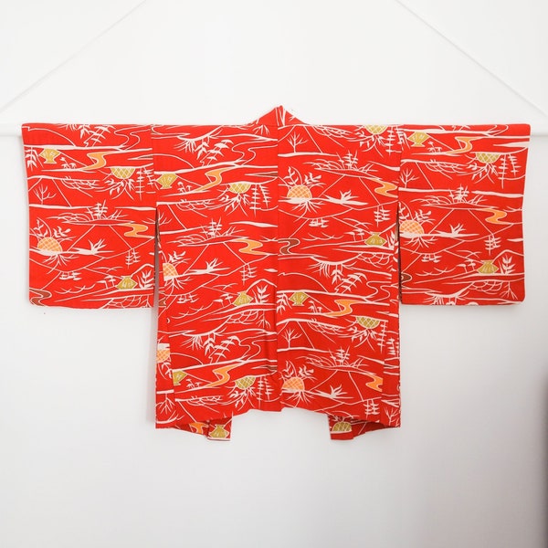 Japanese Kimono Jacket, Vintage Haori 50s