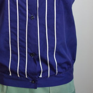 plum blue blouse 50s, with matching stripes image 4